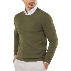 image:imageCOOFANDY Mens Crewneck Sweaters Long Sleeve Dress Knit Sweater Lightweight Slim Fit Pullover SweatersArmy Green