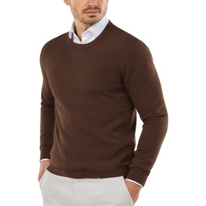 image:imageCOOFANDY Mens Crewneck Sweaters Long Sleeve Dress Knit Sweater Lightweight Slim Fit Pullover SweatersCoffee