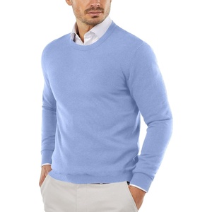 image:imageCOOFANDY Mens Crewneck Sweaters Long Sleeve Dress Knit Sweater Lightweight Slim Fit Pullover SweatersEthereal Blue