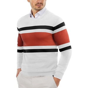 image:imageCOOFANDY Mens Crewneck Sweaters Long Sleeve Dress Knit Sweater Lightweight Slim Fit Pullover SweatersWhiteRust Red