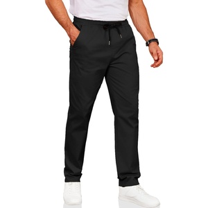 image:imageCOOFANDY Mens Drawstring Casual Pants Cotton Twill Elastic Waist Chino PantsBlack