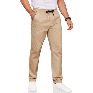 image:imageCOOFANDY Mens Drawstring Casual Pants Cotton Twill Elastic Waist Chino PantsKhaki