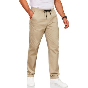 image:imageCOOFANDY Mens Drawstring Casual Pants Cotton Twill Elastic Waist Chino PantsLight Khaki