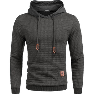 image:imageCOOFANDY Mens Hooded Sweatshirt Casual Long Sleeve Drawstring Waffle Knit Pullover HoodiesDark Gray