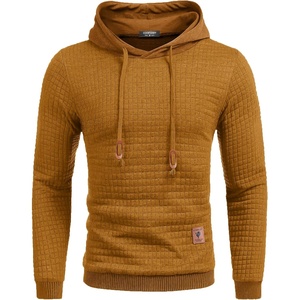 image:imageCOOFANDY Mens Hooded Sweatshirt Casual Long Sleeve Drawstring Waffle Knit Pullover HoodiesDark Yellow