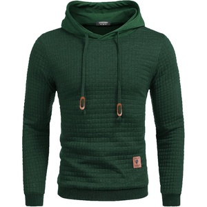 image:imageCOOFANDY Mens Hooded Sweatshirt Casual Long Sleeve Drawstring Waffle Knit Pullover HoodiesGreen