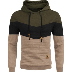 image:imageCOOFANDY Mens Hooded Sweatshirt Casual Long Sleeve Drawstring Waffle Knit Pullover HoodiesGreenKhaki P12