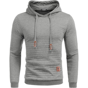 image:imageCOOFANDY Mens Hooded Sweatshirt Casual Long Sleeve Drawstring Waffle Knit Pullover HoodiesGrey