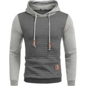 image:imageCOOFANDY Mens Hooded Sweatshirt Casual Long Sleeve Drawstring Waffle Knit Pullover HoodiesGreydark Grey