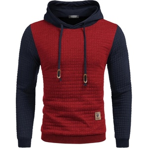 image:imageCOOFANDY Mens Hooded Sweatshirt Casual Long Sleeve Drawstring Waffle Knit Pullover HoodiesPat7rednavy Blue