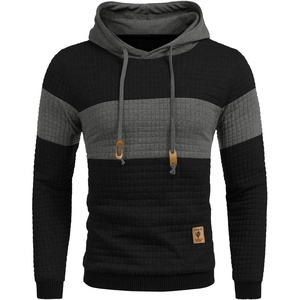 image:imageCOOFANDY Mens Hooded Sweatshirt Casual Long Sleeve Drawstring Waffle Knit Pullover HoodiesPat8blacklight Gray
