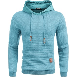 image:imageCOOFANDY Mens Hooded Sweatshirt Casual Long Sleeve Drawstring Waffle Knit Pullover HoodiesSky Blue