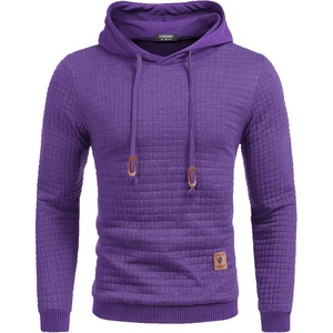 image:imageCOOFANDY Mens Hooded Sweatshirt Casual Long Sleeve Drawstring Waffle Knit Pullover HoodiesViolet