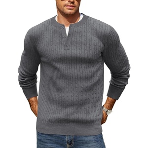 image:imageCOOFANDY Mens Knit Henley Sweater Long Sleeve Button Down Fall Sweaters and PulloversDark Grey