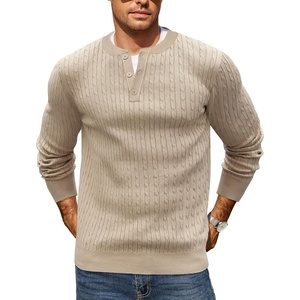 image:imageCOOFANDY Mens Knit Henley Sweater Long Sleeve Button Down Fall Sweaters and PulloversKhaki