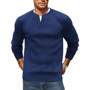 image:imageCOOFANDY Mens Knit Henley Sweater Long Sleeve Button Down Fall Sweaters and PulloversNavy Blue