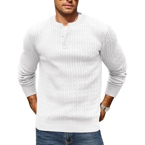 image:imageCOOFANDY Mens Knit Henley Sweater Long Sleeve Button Down Fall Sweaters and PulloversWhite