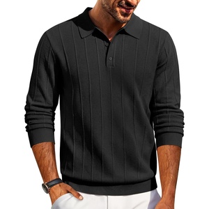 image:imageCOOFANDY Mens Knit Polo Long Sleeve Polos Sweater Causal Collared Golf Sweaters Fashion Business Dress PulloverAblack