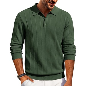 image:imageCOOFANDY Mens Knit Polo Long Sleeve Polos Sweater Causal Collared Golf Sweaters Fashion Business Dress PulloverArmy Green