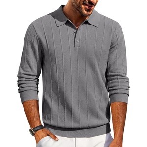image:imageCOOFANDY Mens Knit Polo Long Sleeve Polos Sweater Causal Collared Golf Sweaters Fashion Business Dress PulloverDark Grey