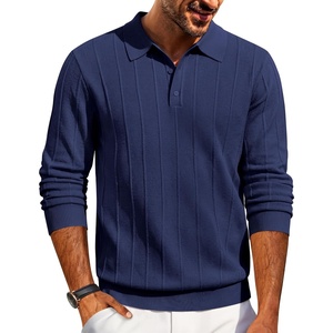 image:imageCOOFANDY Mens Knit Polo Long Sleeve Polos Sweater Causal Collared Golf Sweaters Fashion Business Dress PulloverNavy Blue