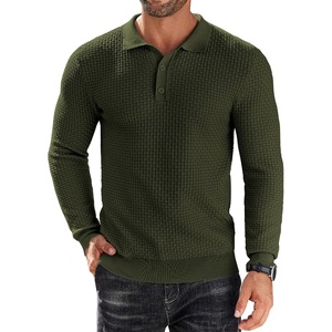 image:imageCOOFANDY Mens Knit Polo Shirts Long Sleeve Sweater Polo Lightweight Fashion Casual Collared ShirtsArmy Green