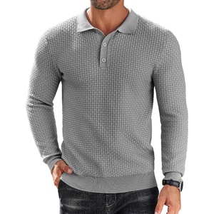 image:imageCOOFANDY Mens Knit Polo Shirts Long Sleeve Sweater Polo Lightweight Fashion Casual Collared ShirtsLight Grey