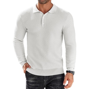 image:imageCOOFANDY Mens Knit Polo Shirts Long Sleeve Sweater Polo Lightweight Fashion Casual Collared ShirtsWhite