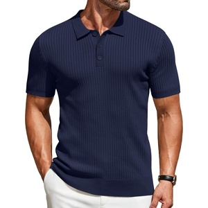 image:imageCOOFANDY Mens Knit Polo Shirts Short Sleeve Casual Textured Polo T Shirt Summer Ribbed Collared Golf ShirtsNavy Blue