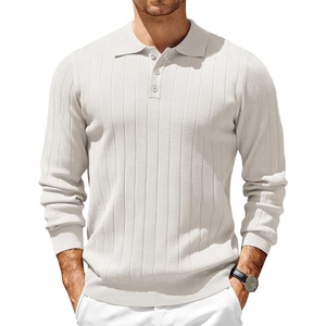 image:imageCOOFANDY Mens Knit Polo Sweater Long Sleeve Polos Lightweight Casual Dress Pullover SweatersWhite