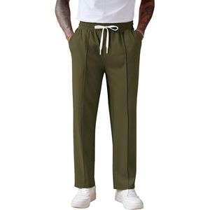 image:imageCOOFANDY Mens Knit Sweatpants Lightweight Open Bottom Casual Pants Drawstring Jogger Yoga Pants with PocketsArmy Green