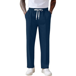image:imageCOOFANDY Mens Knit Sweatpants Lightweight Open Bottom Casual Pants Drawstring Jogger Yoga Pants with PocketsDark Blue