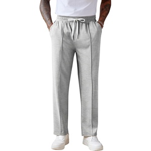 image:imageCOOFANDY Mens Knit Sweatpants Lightweight Open Bottom Casual Pants Drawstring Jogger Yoga Pants with PocketsLight Grey