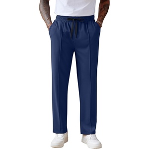 image:imageCOOFANDY Mens Knit Sweatpants Lightweight Open Bottom Casual Pants Drawstring Jogger Yoga Pants with PocketsNavy Blue