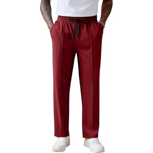 image:imageCOOFANDY Mens Knit Sweatpants Lightweight Open Bottom Casual Pants Drawstring Jogger Yoga Pants with PocketsWine Red
