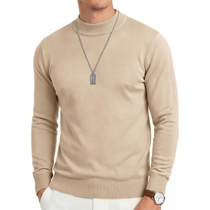 image:imageCOOFANDY Mens Mock Turtleneck Ribbed Knit Pullover Sweater Casual Lightweight Slim fit Dress Sweater TeeBeige