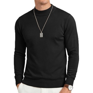 image:imageCOOFANDY Mens Mock Turtleneck Ribbed Knit Pullover Sweater Casual Lightweight Slim fit Dress Sweater TeeBlack