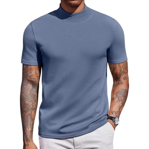 image:imageCOOFANDY Mens Mock Turtleneck Short Sleeve Casual Stretch SweaterDark Blue