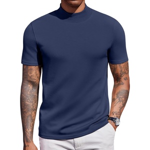 image:imageCOOFANDY Mens Mock Turtleneck Short Sleeve Casual Stretch SweaterNavy Blue