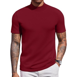 image:imageCOOFANDY Mens Mock Turtleneck Short Sleeve Casual Stretch SweaterWine Red