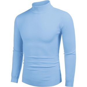 image:imageCOOFANDY Mens Mock Turtleneck Slim Fit Pullover Sweater Casual Basic Knitted Thermal SweatersLight Blue