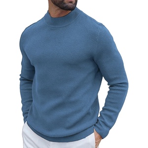 image:imageCOOFANDY Mens Mock Turtleneck Sweater Long Sleeve Knitted Slim Fit Casual Half Neck Pullover SweatersDark Blue