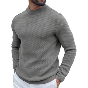 image:imageCOOFANDY Mens Mock Turtleneck Sweater Long Sleeve Knitted Slim Fit Casual Half Neck Pullover SweatersMiddle Grey