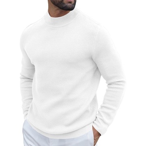 image:imageCOOFANDY Mens Mock Turtleneck Sweater Long Sleeve Knitted Slim Fit Casual Half Neck Pullover SweatersWhite