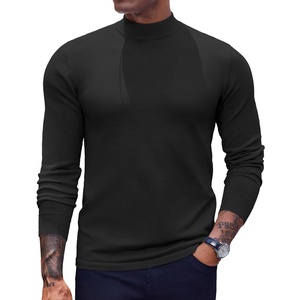 image:imageCOOFANDY Mens Mock Turtleneck Sweaters Long Sleeve Casual Knit Shirts Half Neck Thermal Lightweight Pullover Sweater01black
