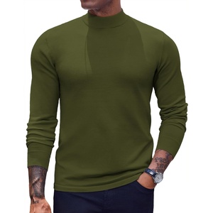image:imageCOOFANDY Mens Mock Turtleneck Sweaters Long Sleeve Casual Knit Shirts Half Neck Thermal Lightweight Pullover SweaterArmy Green