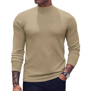 image:imageCOOFANDY Mens Mock Turtleneck Sweaters Long Sleeve Casual Knit Shirts Half Neck Thermal Lightweight Pullover SweaterKhaki