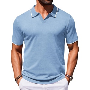 image:imageCOOFANDY Mens Polo Shirts Short Sleeve Casual Knit Polo Shirt Vintage Golf T Shirts Old Money TopsBlue
