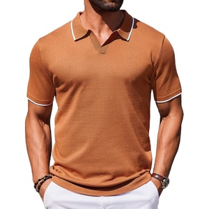 image:imageCOOFANDY Mens Polo Shirts Short Sleeve Casual Knit Polo Shirt Vintage Golf T Shirts Old Money TopsBrown