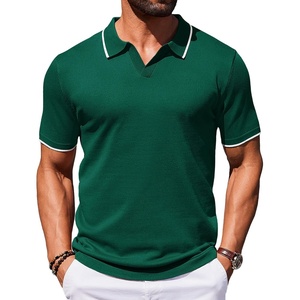 image:imageCOOFANDY Mens Polo Shirts Short Sleeve Casual Knit Polo Shirt Vintage Golf T Shirts Old Money TopsGreen